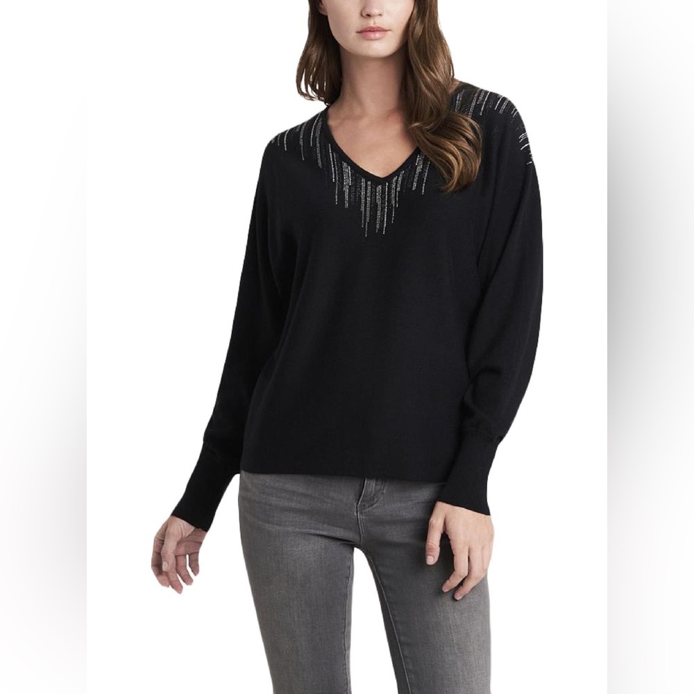 Vince Camuto- Holiday Rhinestone Embellished - 2-Way Sweater